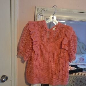 Lilly Pulitzer Coral Lace Top